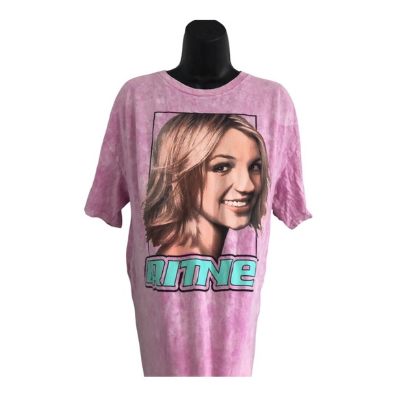 Britney Spears pink tie dye effect oversized t-shirt size‎ XL new - Picture 3 of 11
